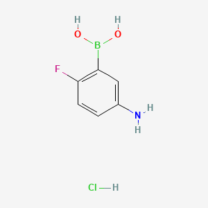 molecular formula C6H8BClFNO2 B566715 (5-氨基-2-氟苯基)硼酸盐酸盐 CAS No. 1256355-65-3