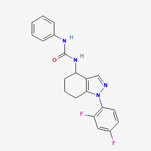 molecular formula C20H18F2N4O B5667150 N-[1-(2,4-difluorophenyl)-4,5,6,7-tetrahydro-1H-indazol-4-yl]-N'-phenylurea 