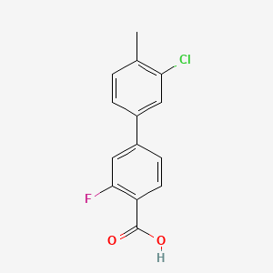 molecular formula C14H10ClFO2 B566717 4-(3-Chloro-4-methylphenyl)-2-fluorobenzoic acid CAS No. 1261901-57-8
