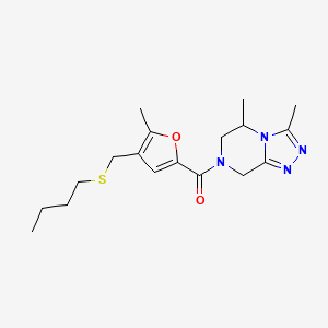 molecular formula C18H26N4O2S B5667202 7-{4-[(butylthio)methyl]-5-methyl-2-furoyl}-3,5-dimethyl-5,6,7,8-tetrahydro[1,2,4]triazolo[4,3-a]pyrazine 