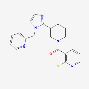 molecular formula C21H23N5OS B5667209 2-(methylthio)-3-({3-[1-(pyridin-2-ylmethyl)-1H-imidazol-2-yl]piperidin-1-yl}carbonyl)pyridine 