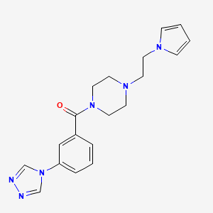 molecular formula C19H22N6O B5667222 1-[2-(1H-pyrrol-1-yl)ethyl]-4-[3-(4H-1,2,4-triazol-4-yl)benzoyl]piperazine 