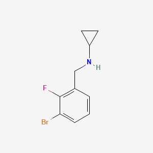 molecular formula C10H11BrFN B566724 1-Bromo-2-fluoro-3-(cyclopropylaminomethyl)benzene CAS No. 1355247-51-6