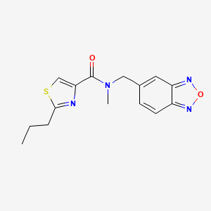 molecular formula C15H16N4O2S B5667250 N-(2,1,3-benzoxadiazol-5-ylmethyl)-N-methyl-2-propyl-1,3-thiazole-4-carboxamide 