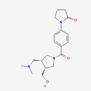 molecular formula C19H27N3O3 B5667257 1-(4-{[(3R*,4R*)-3-[(dimethylamino)methyl]-4-(hydroxymethyl)-1-pyrrolidinyl]carbonyl}phenyl)-2-pyrrolidinone 