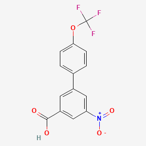 molecular formula C14H8F3NO5 B566726 5-Nitro-3-(4-trifluoromethoxyphenyl)benzoic acid CAS No. 1261782-84-6