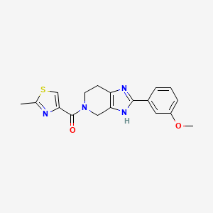 molecular formula C18H18N4O2S B5667272 2-(3-methoxyphenyl)-5-[(2-methyl-1,3-thiazol-4-yl)carbonyl]-4,5,6,7-tetrahydro-1H-imidazo[4,5-c]pyridine 