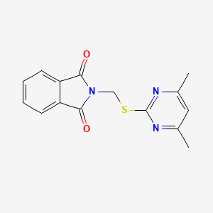 molecular formula C15H13N3O2S B5667285 2-{[(4,6-dimethyl-2-pyrimidinyl)thio]methyl}-1H-isoindole-1,3(2H)-dione 