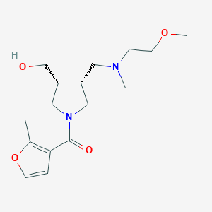 molecular formula C16H26N2O4 B5667291 [(3R*,4R*)-4-{[(2-methoxyethyl)(methyl)amino]methyl}-1-(2-methyl-3-furoyl)pyrrolidin-3-yl]methanol 