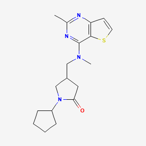 molecular formula C18H24N4OS B5667298 1-cyclopentyl-4-{[methyl(2-methylthieno[3,2-d]pyrimidin-4-yl)amino]methyl}pyrrolidin-2-one 