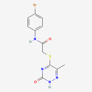 N-(4-bromophenyl)-2-[(3-hydroxy-6-methyl-1,2,4-triazin-5-yl)thio]acetamide