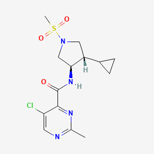 molecular formula C14H19ClN4O3S B5667311 5-chloro-N-[(3R*,4S*)-4-cyclopropyl-1-(methylsulfonyl)-3-pyrrolidinyl]-2-methyl-4-pyrimidinecarboxamide 