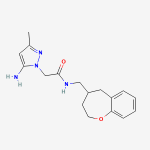 molecular formula C17H22N4O2 B5667342 2-(5-amino-3-methyl-1H-pyrazol-1-yl)-N-(2,3,4,5-tetrahydro-1-benzoxepin-4-ylmethyl)acetamide 