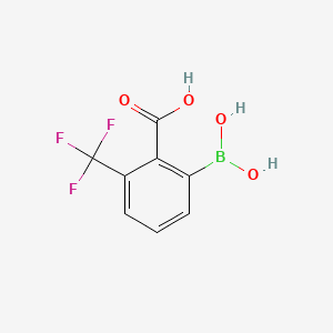 molecular formula C8H6BF3O4 B566740 2-硼ono-6-三氟甲基苯甲酸 CAS No. 1256345-62-6