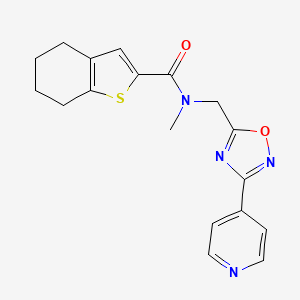molecular formula C18H18N4O2S B5667400 N-methyl-N-{[3-(4-pyridinyl)-1,2,4-oxadiazol-5-yl]methyl}-4,5,6,7-tetrahydro-1-benzothiophene-2-carboxamide 