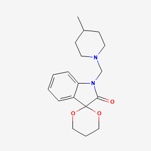 molecular formula C18H24N2O3 B5667415 1'-[(4-methyl-1-piperidinyl)methyl]spiro[1,3-dioxane-2,3'-indol]-2'(1'H)-one 