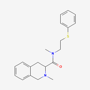 molecular formula C20H24N2OS B5667417 N,2-dimethyl-N-[2-(phenylthio)ethyl]-1,2,3,4-tetrahydro-3-isoquinolinecarboxamide 