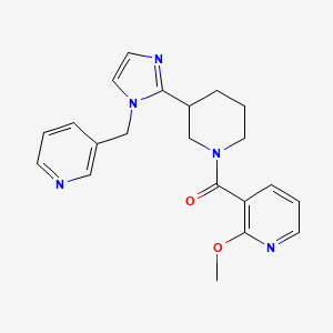 molecular formula C21H23N5O2 B5667422 2-methoxy-3-({3-[1-(pyridin-3-ylmethyl)-1H-imidazol-2-yl]piperidin-1-yl}carbonyl)pyridine 