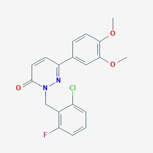 molecular formula C19H16ClFN2O3 B5667439 2-(2-chloro-6-fluorobenzyl)-6-(3,4-dimethoxyphenyl)-3(2H)-pyridazinone 