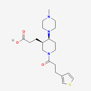 molecular formula C20H31N3O3S B5667457 3-{(3R*,4S*)-4-(4-methylpiperazin-1-yl)-1-[3-(3-thienyl)propanoyl]piperidin-3-yl}propanoic acid 