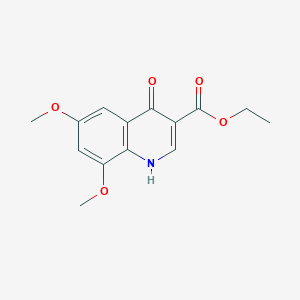 molecular formula C14H15NO5 B5667486 ethyl 6,8-dimethoxy-4-oxo-1,4-dihydro-3-quinolinecarboxylate 