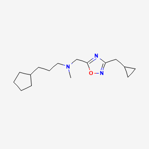 molecular formula C16H27N3O B5667524 (3-cyclopentylpropyl){[3-(cyclopropylmethyl)-1,2,4-oxadiazol-5-yl]methyl}methylamine 