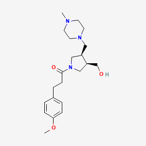 molecular formula C21H33N3O3 B5667528 {(3R*,4R*)-1-[3-(4-methoxyphenyl)propanoyl]-4-[(4-methylpiperazin-1-yl)methyl]pyrrolidin-3-yl}methanol 