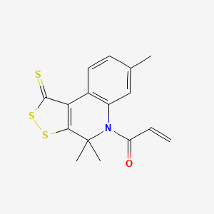 molecular formula C16H15NOS3 B5667560 5-acryloyl-4,4,7-trimethyl-4,5-dihydro-1H-[1,2]dithiolo[3,4-c]quinoline-1-thione 