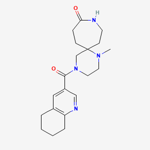 molecular formula C20H28N4O2 B5667564 1-methyl-4-(5,6,7,8-tetrahydro-3-quinolinylcarbonyl)-1,4,9-triazaspiro[5.6]dodecan-10-one 
