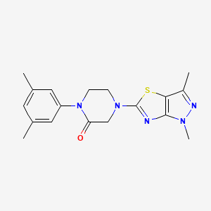 molecular formula C18H21N5OS B5667568 1-(3,5-dimethylphenyl)-4-(1,3-dimethyl-1H-pyrazolo[3,4-d][1,3]thiazol-5-yl)piperazin-2-one 