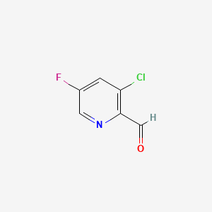 molecular formula C6H3ClFNO B566757 3-氯-5-氟吡啶-2-甲醛 CAS No. 1227563-32-7