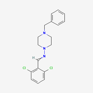 molecular formula C18H19Cl2N3 B5667575 4-benzyl-N-(2,6-dichlorobenzylidene)-1-piperazinamine 