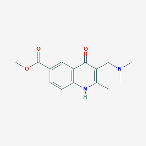 molecular formula C15H18N2O3 B5667584 methyl 3-[(dimethylamino)methyl]-4-hydroxy-2-methyl-6-quinolinecarboxylate CAS No. 450379-87-0