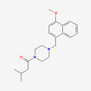 molecular formula C21H28N2O2 B5667640 1-[(4-methoxy-1-naphthyl)methyl]-4-(3-methylbutanoyl)piperazine 