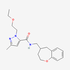 molecular formula C20H27N3O3 B5667646 1-(2-ethoxyethyl)-3-methyl-N-(2,3,4,5-tetrahydro-1-benzoxepin-4-ylmethyl)-1H-pyrazole-5-carboxamide 