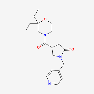 molecular formula C19H27N3O3 B5667649 4-[(2,2-diethyl-4-morpholinyl)carbonyl]-1-(4-pyridinylmethyl)-2-pyrrolidinone 