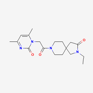 molecular formula C18H26N4O3 B5667675 8-[(4,6-dimethyl-2-oxopyrimidin-1(2H)-yl)acetyl]-2-ethyl-2,8-diazaspiro[4.5]decan-3-one 