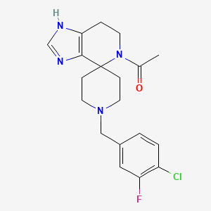 molecular formula C19H22ClFN4O B5667727 5-acetyl-1'-(4-chloro-3-fluorobenzyl)-1,5,6,7-tetrahydrospiro[imidazo[4,5-c]pyridine-4,4'-piperidine] 