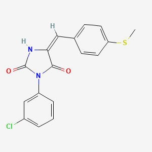 molecular formula C17H13ClN2O2S B5667742 3-(3-chlorophenyl)-5-[4-(methylthio)benzylidene]-2,4-imidazolidinedione 
