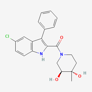 (3S*,4S*)-1-[(5-chloro-3-phenyl-1H-indol-2-yl)carbonyl]-4-methylpiperidine-3,4-diol