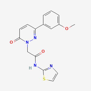 molecular formula C16H14N4O3S B5667760 2-[3-(3-methoxyphenyl)-6-oxo-1(6H)-pyridazinyl]-N-1,3-thiazol-2-ylacetamide 
