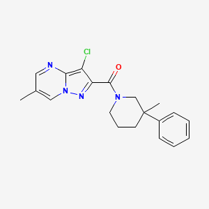molecular formula C20H21ClN4O B5667768 3-chloro-6-methyl-2-[(3-methyl-3-phenylpiperidin-1-yl)carbonyl]pyrazolo[1,5-a]pyrimidine 