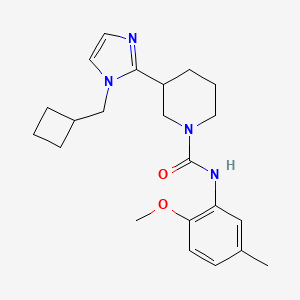 molecular formula C22H30N4O2 B5667788 3-[1-(cyclobutylmethyl)-1H-imidazol-2-yl]-N-(2-methoxy-5-methylphenyl)piperidine-1-carboxamide 