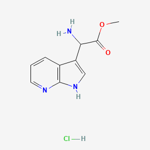 molecular formula C10H12ClN3O2 B566785 D,L-7-Aza-3-indolylglycine, methyl ester, hydrochloride CAS No. 1219429-37-4