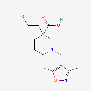 1-[(3,5-dimethyl-4-isoxazolyl)methyl]-3-(2-methoxyethyl)-3-piperidinecarboxylic acid