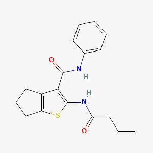 molecular formula C18H20N2O2S B5667878 2-(butyrylamino)-N-phenyl-5,6-dihydro-4H-cyclopenta[b]thiophene-3-carboxamide 