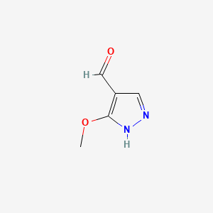 molecular formula C5H6N2O2 B566790 3-Methoxy-1H-pyrazole-4-carbaldehyde CAS No. 1215632-94-2