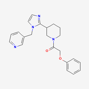 molecular formula C22H24N4O2 B5667904 3-({2-[1-(phenoxyacetyl)piperidin-3-yl]-1H-imidazol-1-yl}methyl)pyridine 