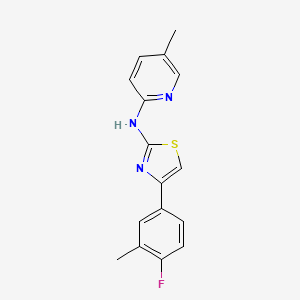 molecular formula C16H14FN3S B5667915 N-[4-(4-fluoro-3-methylphenyl)-1,3-thiazol-2-yl]-5-methyl-2-pyridinamine 