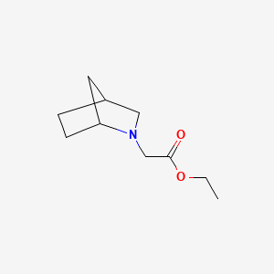 molecular formula C10H17NO2 B566792 乙酸 2-(2-氮杂双环[2.2.1]庚烷-2-基)乙酯 CAS No. 1250423-37-0